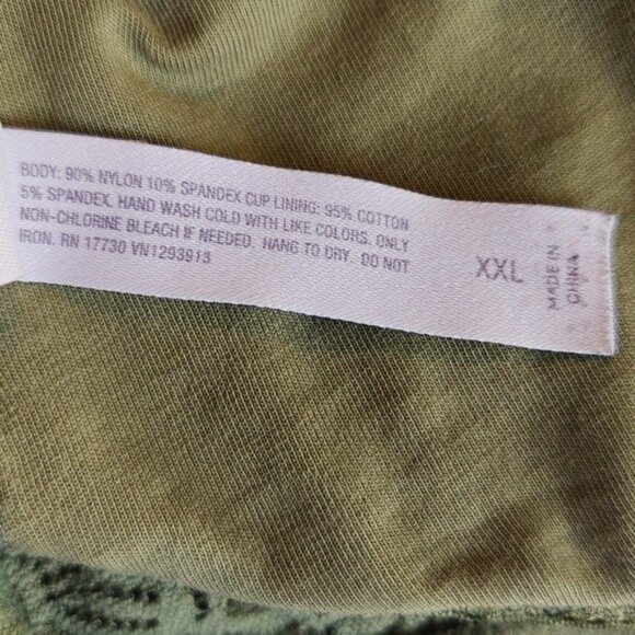 Auden XXL Bralette Lightly Lined Racerback Olive Green - Picture 3 of 4